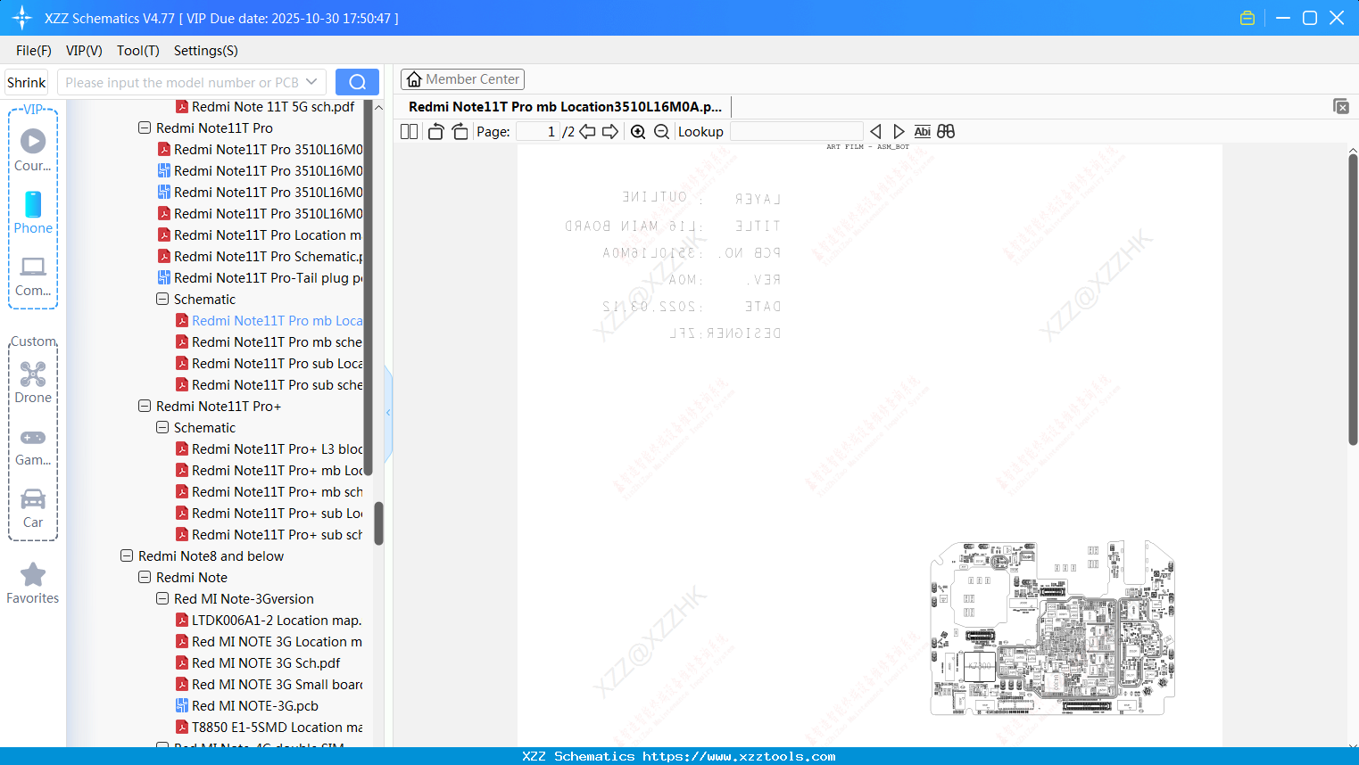 Xiaomi Redmi Note11T Pro Mb Location3510L16M0A